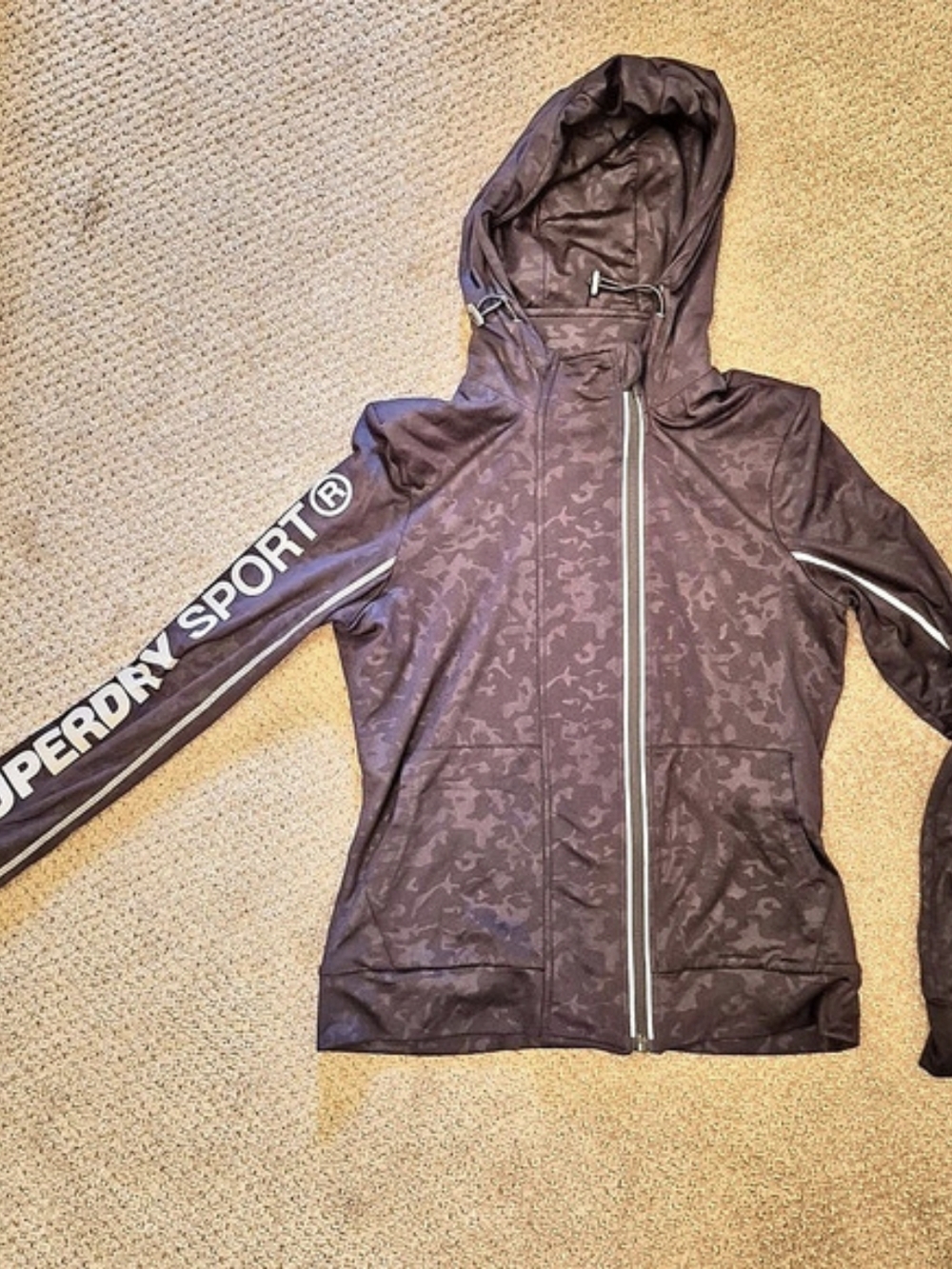 Superdry Sport Gym Tech Zip Hoodie Women's Small Black Small